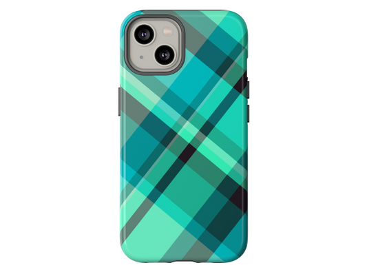 Bold Blue Plaid phone case for iPhone